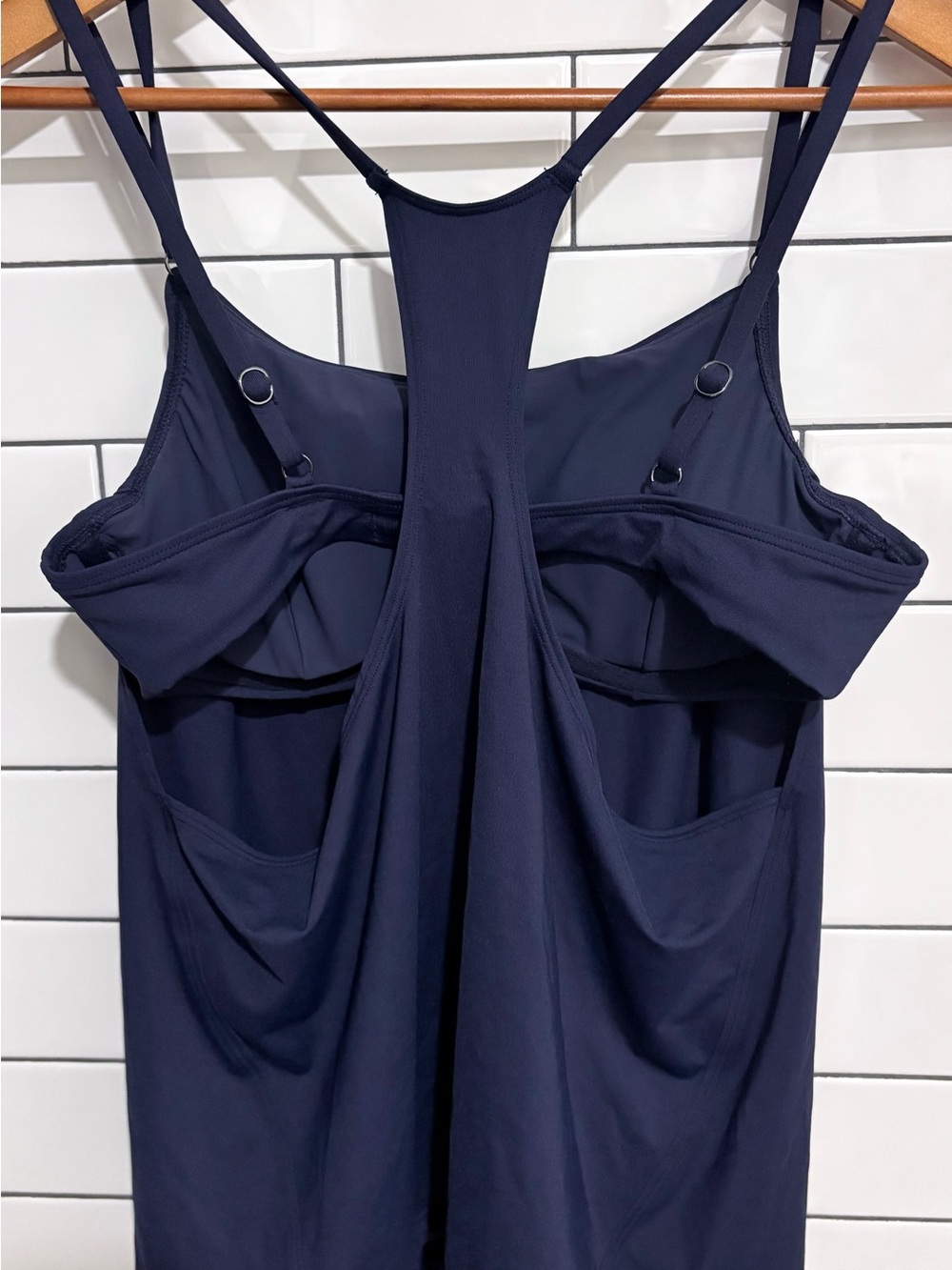 Athleta Seascape Navy Blue Blousy Tankini Swim Top 34B/C - Picture 5 of 7